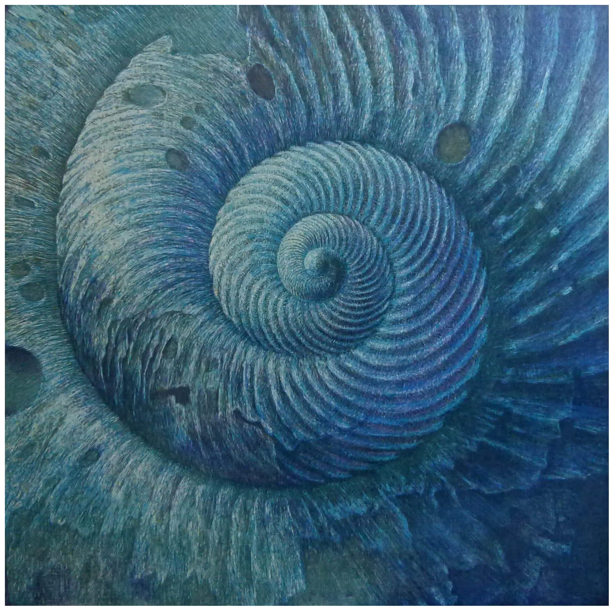Atlantis 1 (Element Water), colour woodcut 2014