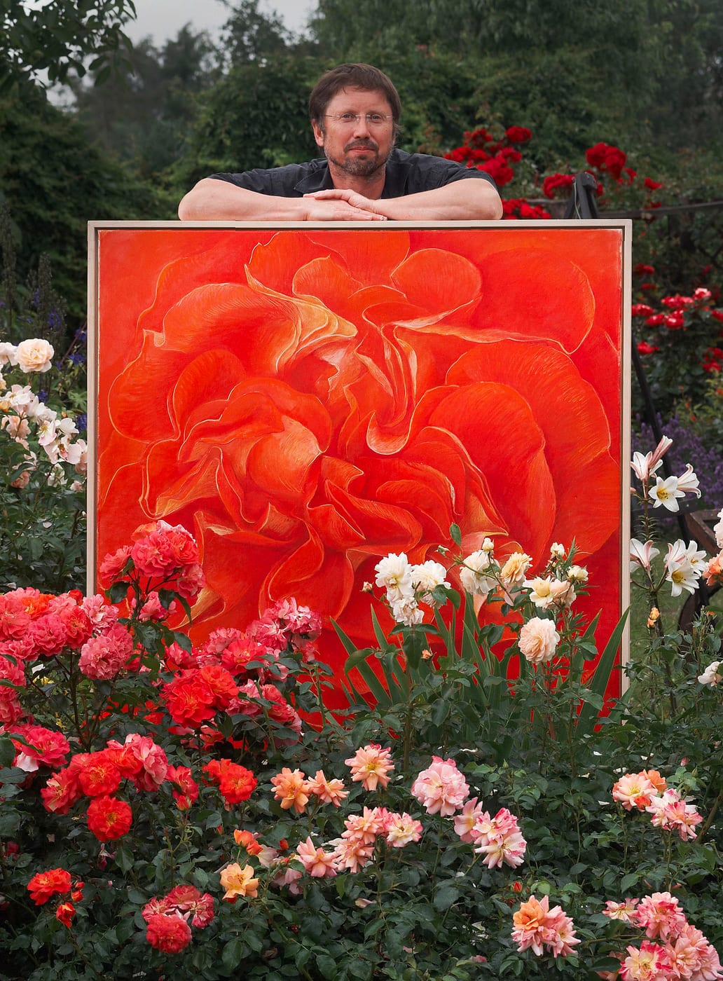 Olaf Hoppe in his garden